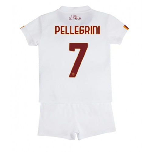 Dres AS Roma Lorenzo Pellegrini #7 Gostujuci za djecu 2022-23 Kratak Rukav (+ kratke hlače)